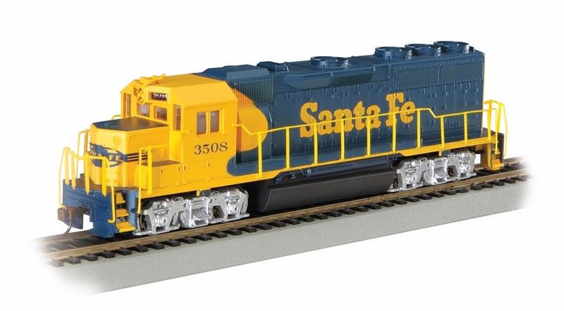 Bachmann Santa Fe #3508 Blue/Yellow GP40Loco w/DCC, HO Scale