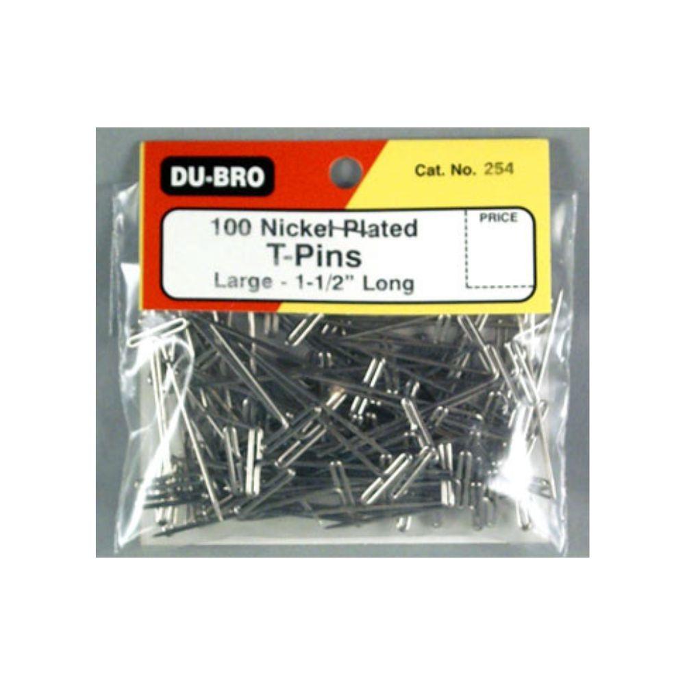 Dubro 100 Nickel Plated T/Pins 1-1/2 Inch