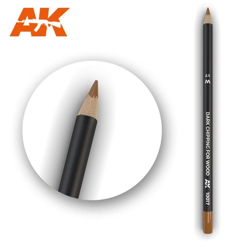 AK Interactive Watercolour Pencil Dark Chipping for wood