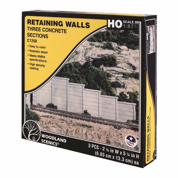 Woodland Scenics Ho Retain Wall Concrete3Ea