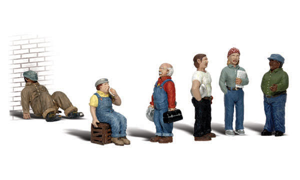 Woodland Scenics Factory Workers, 6 Figures, HO Scale