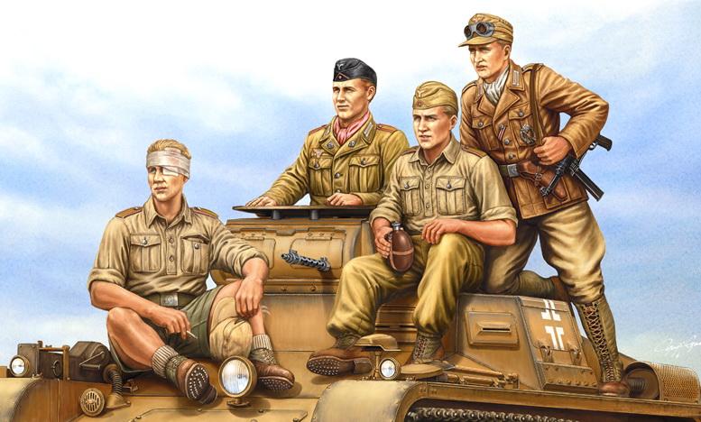 Hobbyboss 1:35 German Tropical Panzer Crew. 4 figures