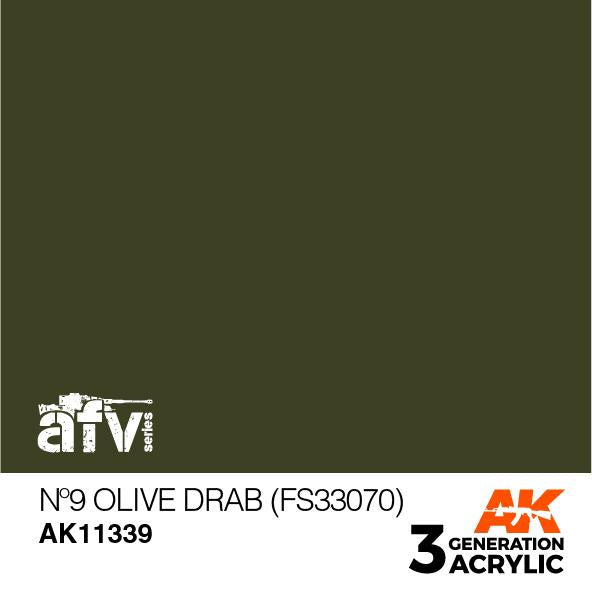 AK Interactive Acrylic Nº9 Olive Drab (FS33070)