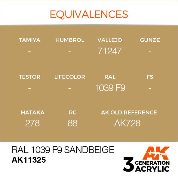 AK Interactive Acrylic RAL 1039 F9 Sandbeige
