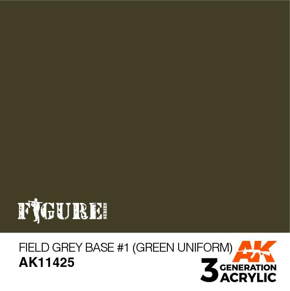 AK Interactive Acrylic Field Grey Base #1 (Green Uniform)