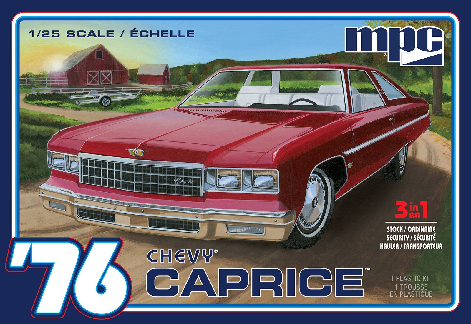 MPC 1:25 1976 Chevy Caprice w/Trailer 2T
