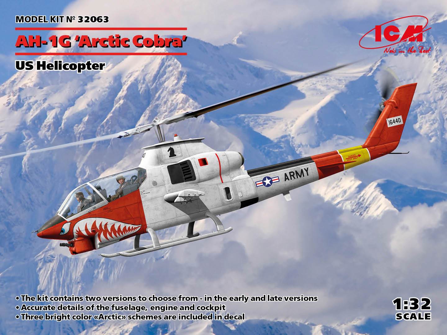 ICM 1:32 AH-1G Arctic Cobra Helicopter