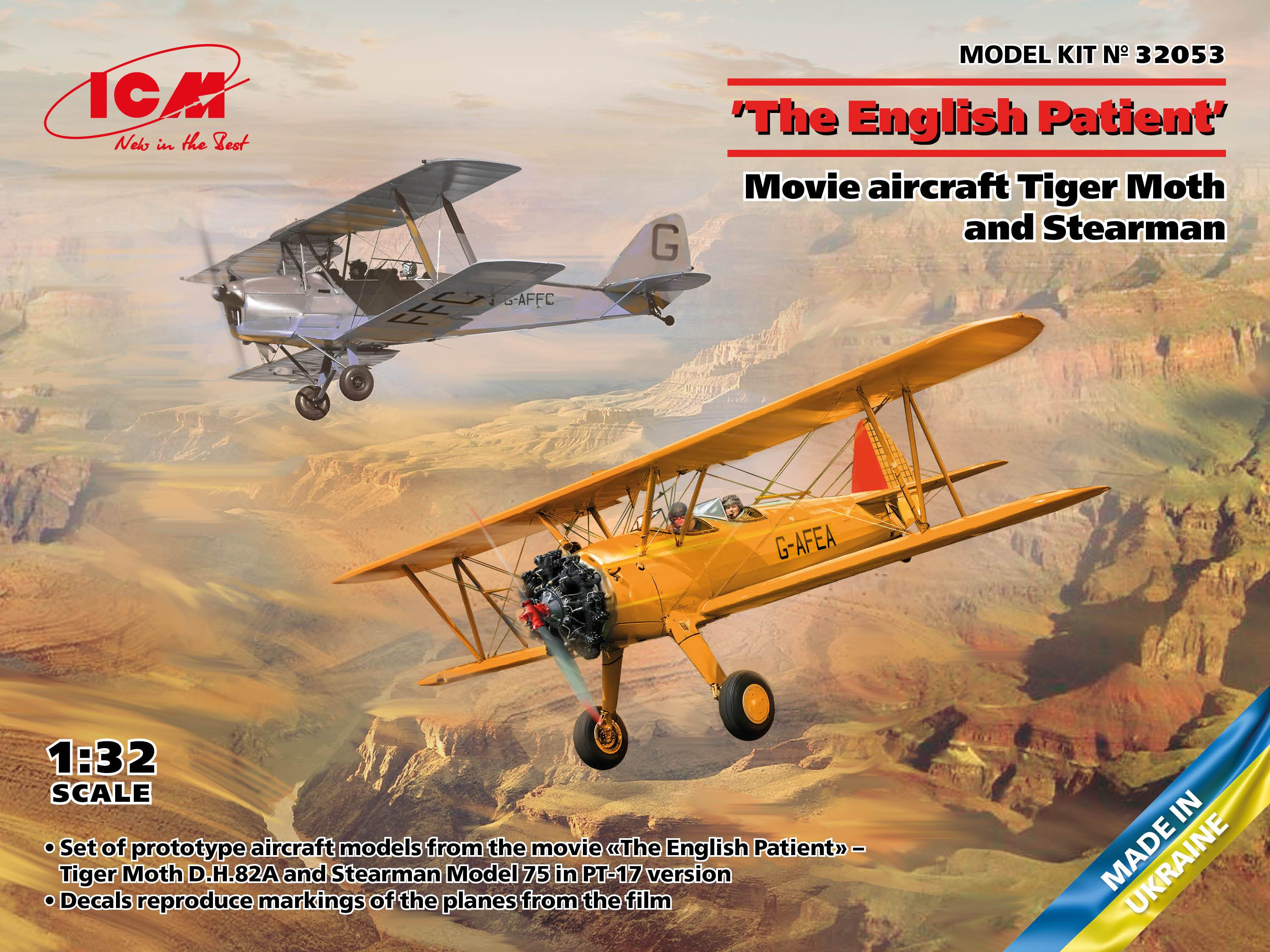 ICM 1:32 The English Patient Movie Aircraft Tiger Moth and Stearman