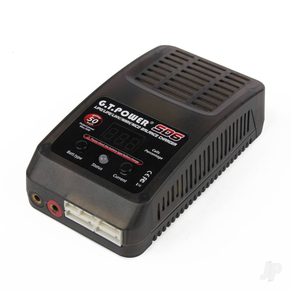 GT SD6 Charger 6AMP LIPO,LIFE, LIHV,NICDBal Chgr, 100-240V AC, 50W