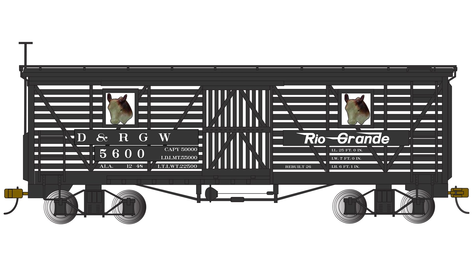 Bachmann D&Rgw#5600 w/ Cattle