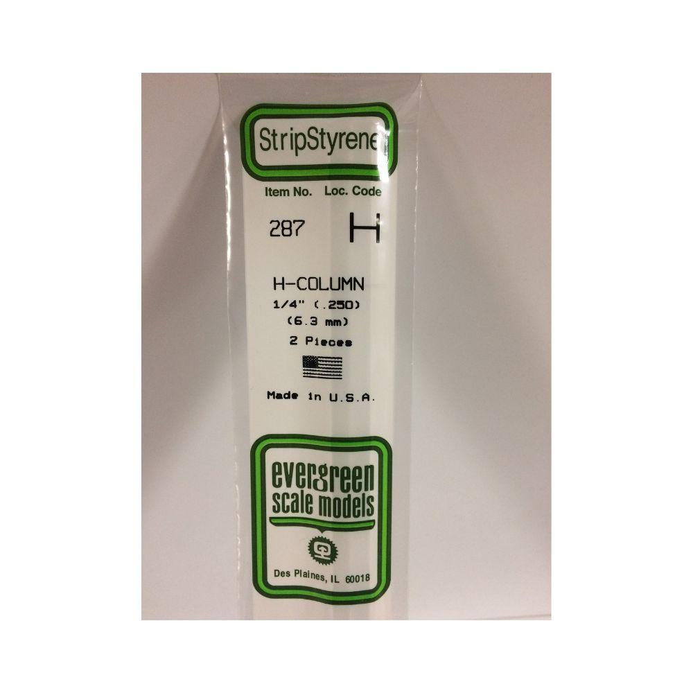 Evergreen Plastic H-Column .250(6.4 Mm) (2)