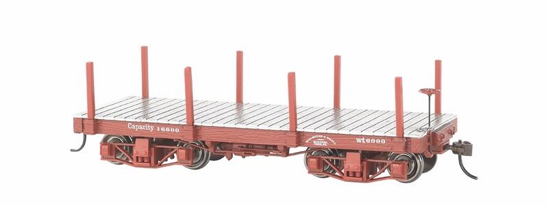 Bachmann 18ft Flat Cars ( 2/box ) Unlettered Painted Oxide Red. On30