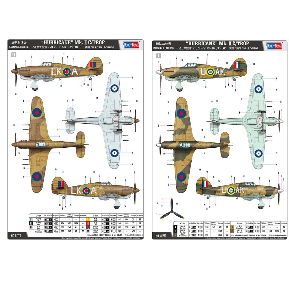 Hobbyboss 1:48 Hurricane Mk.II C/TROP
