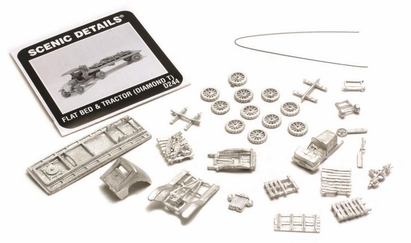 Woodland Scenics Flatbed &Tractor(Diamond T) Sd, HO Scale