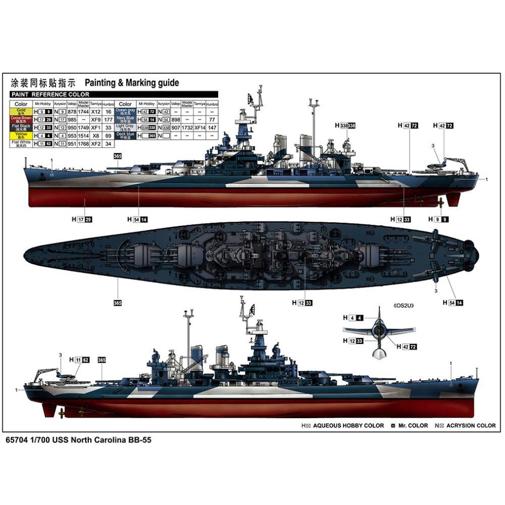 I Love Kit 1:700 Top Grade North Carolina BB-55