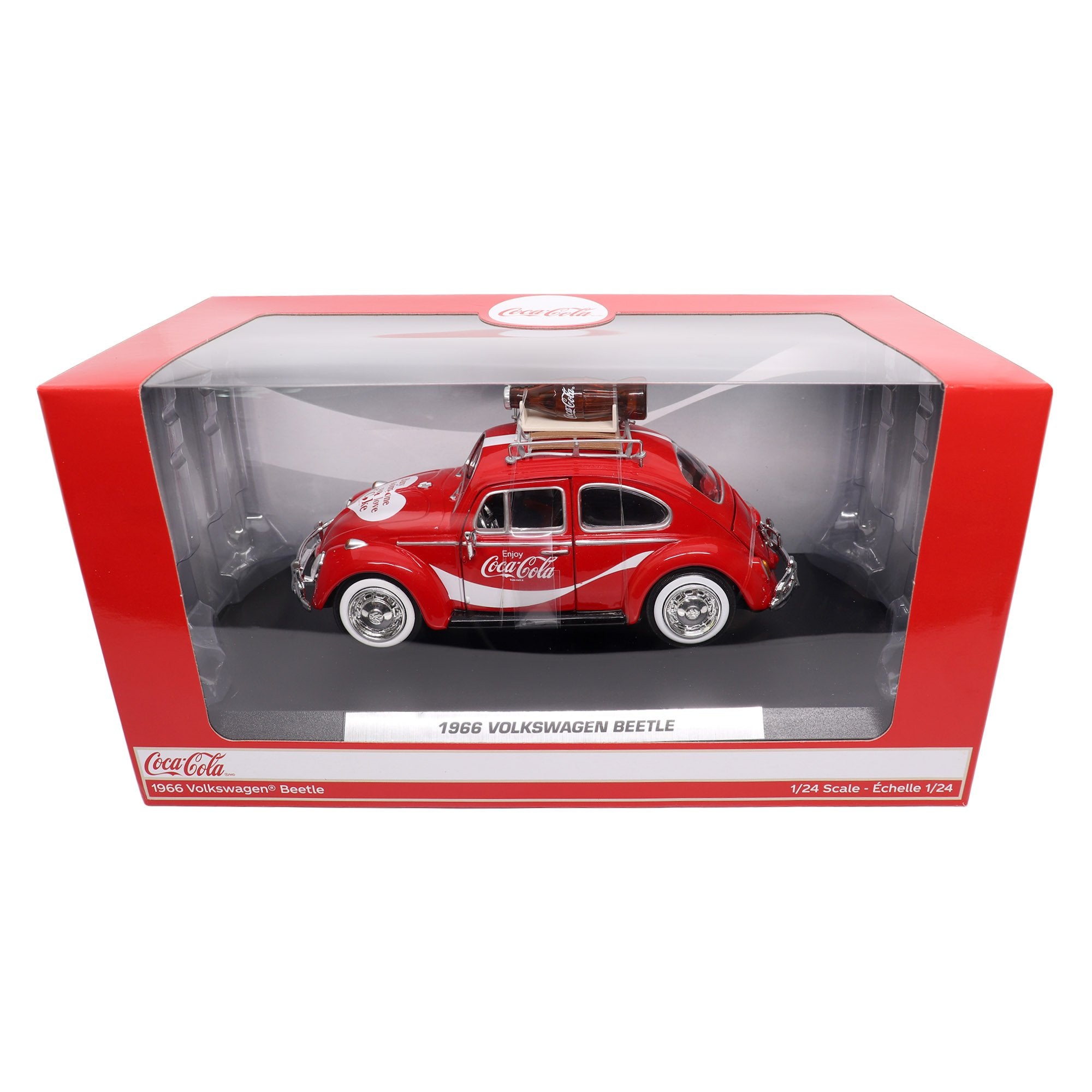 Motorcity Classic 1:24 1966 VW Beetle w/Bottle on Top Rack