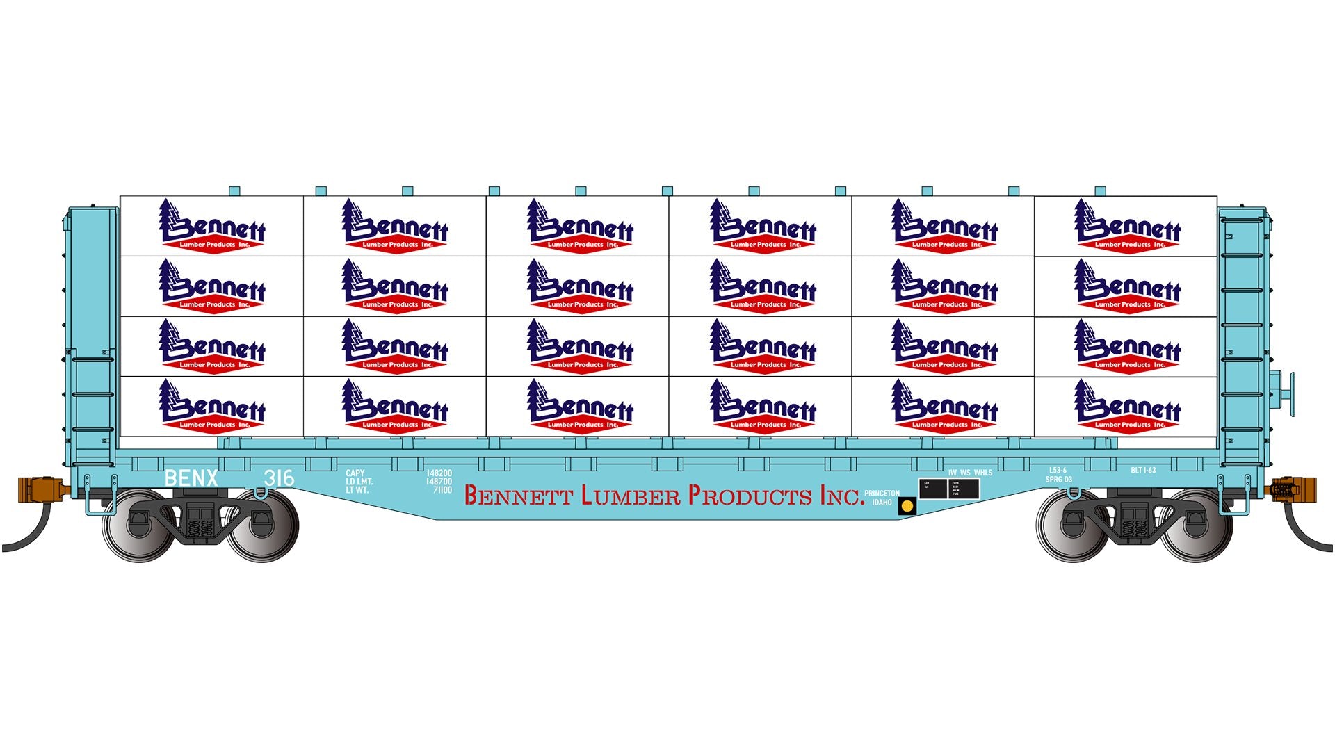 Bachmann Bennett Lumber Products #316 w/Lumber Load