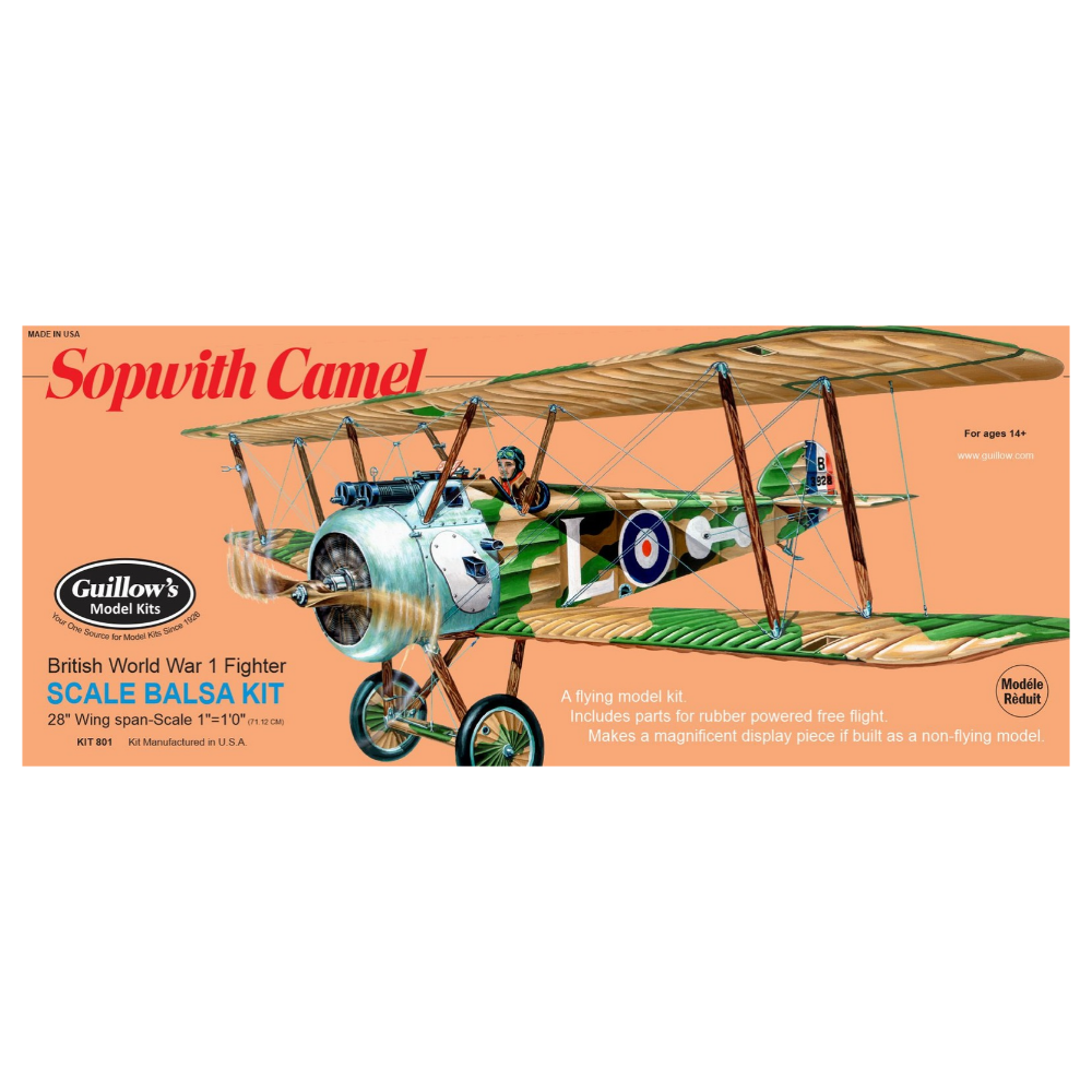 Guillows Sopwith Camel 711mm WS DetailedBalsa Model Kit 1:12 Scale