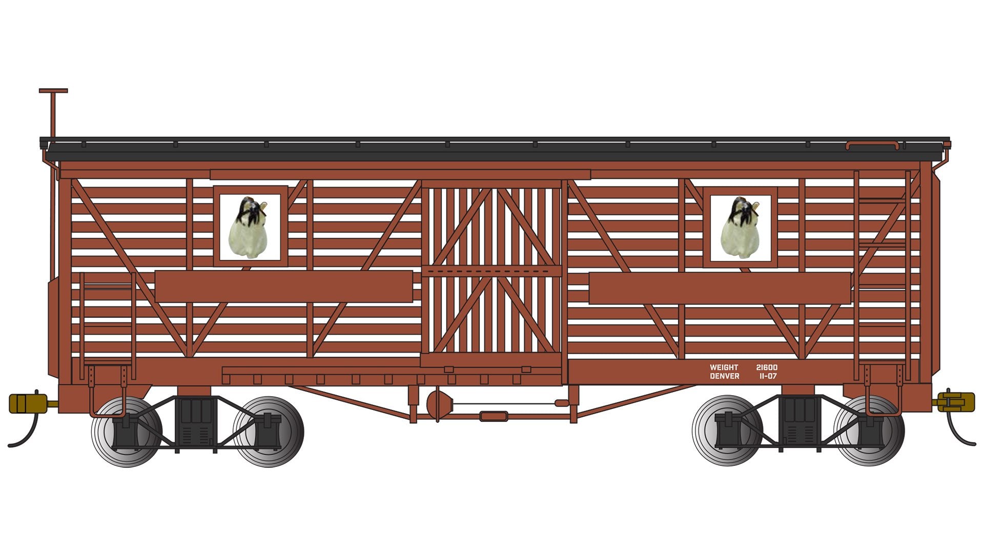 Bachmann Painted, Unlettered - Oxide Redw/ Horses