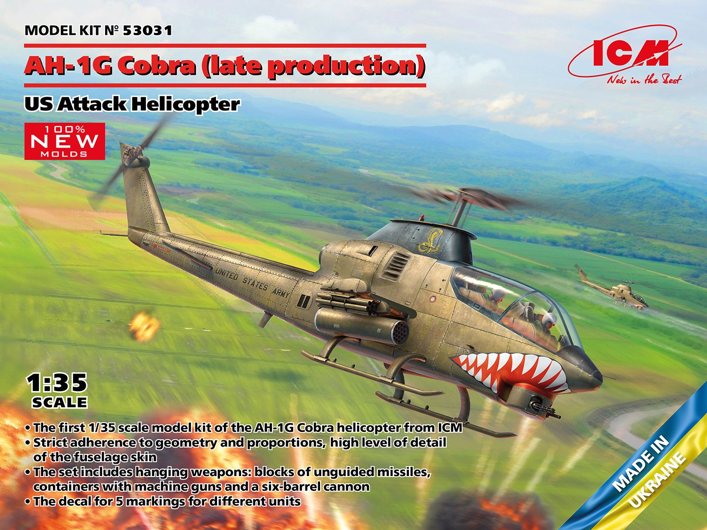 ICM 1:35 AH-1G Cobra Helicopter - Late