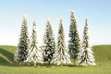 Bachmann 5"-6" Pine Trees With Snow, 6 pcs per pack