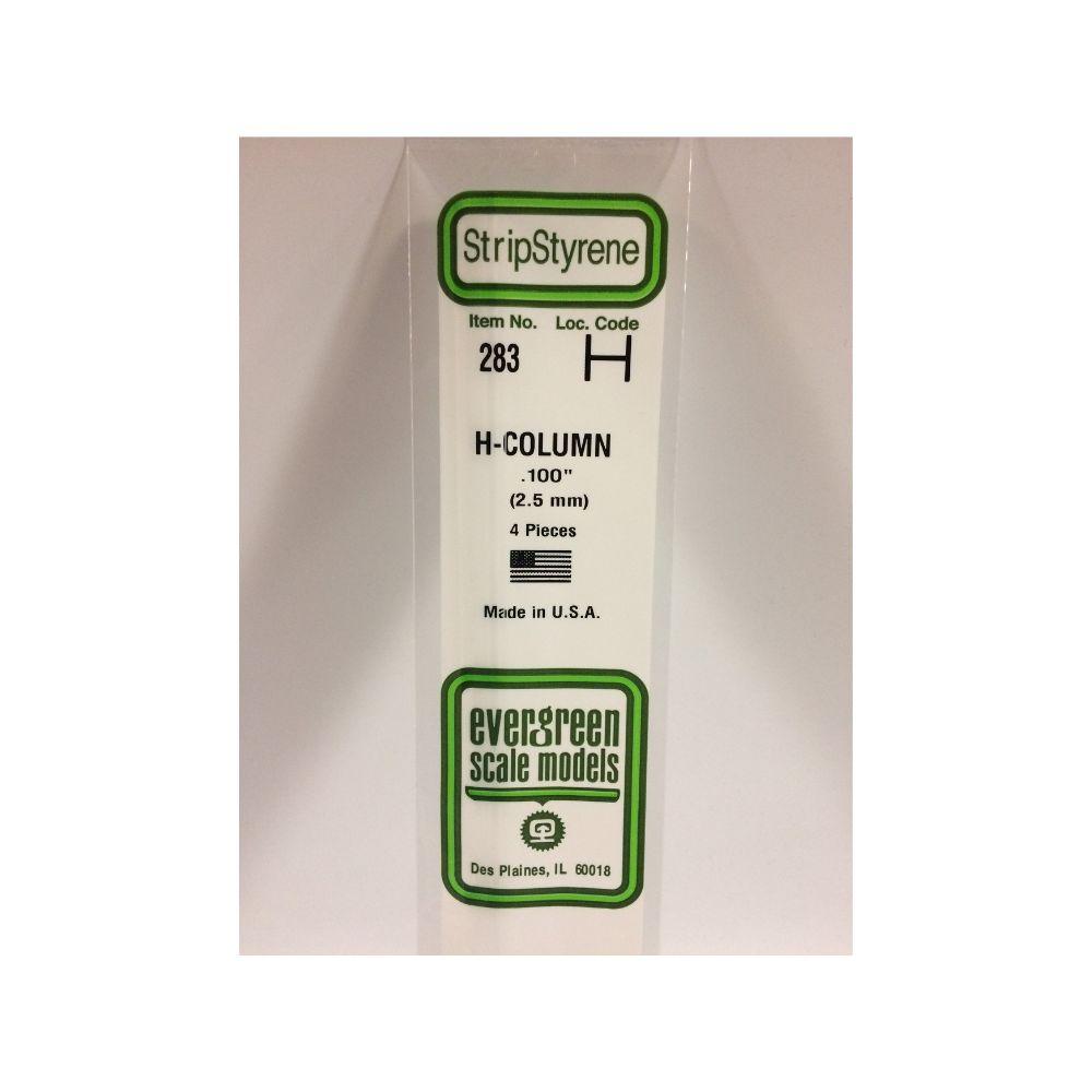 Evergreen Plastic H-Column .100(2.5 Mm) (4)