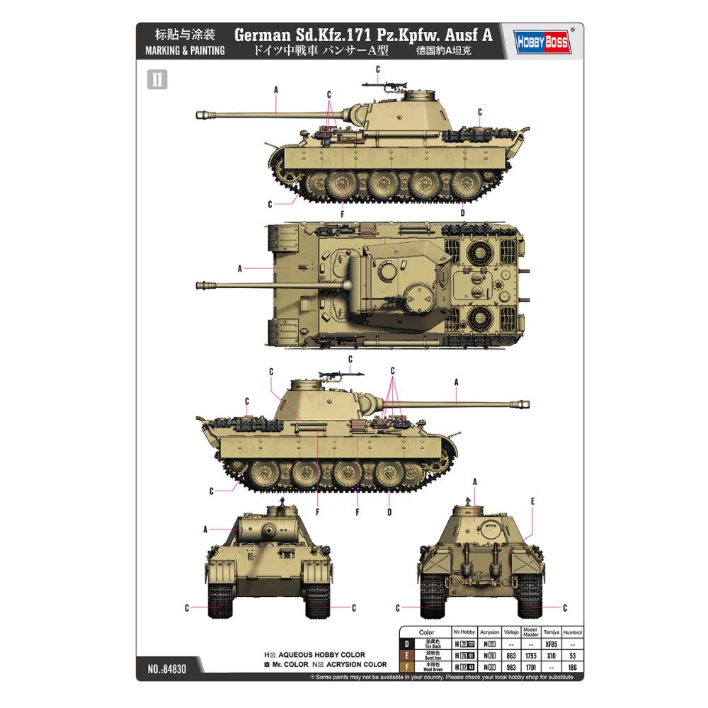 Hobbyboss 1:48 German Sd.Kfz.171 PzKpfwAusf A