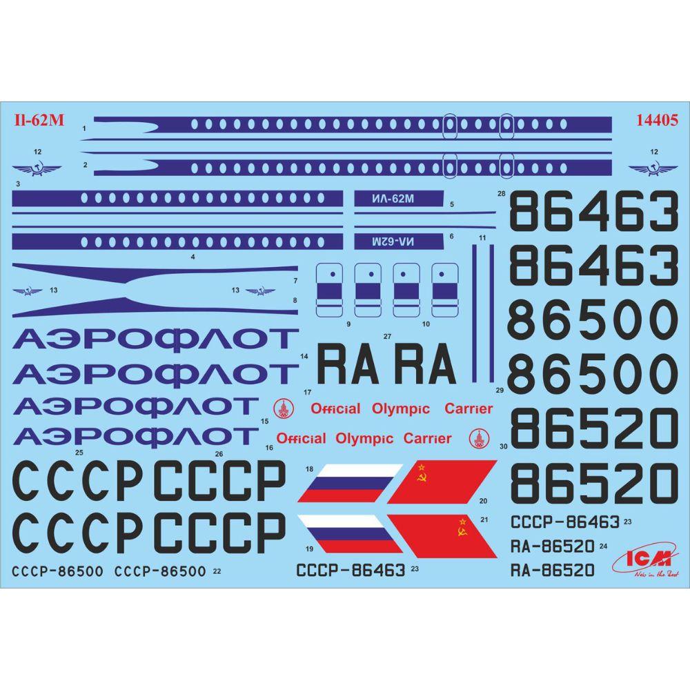 ICM 1:144 Ilyushin-62M Svt. Psngr Aircraft