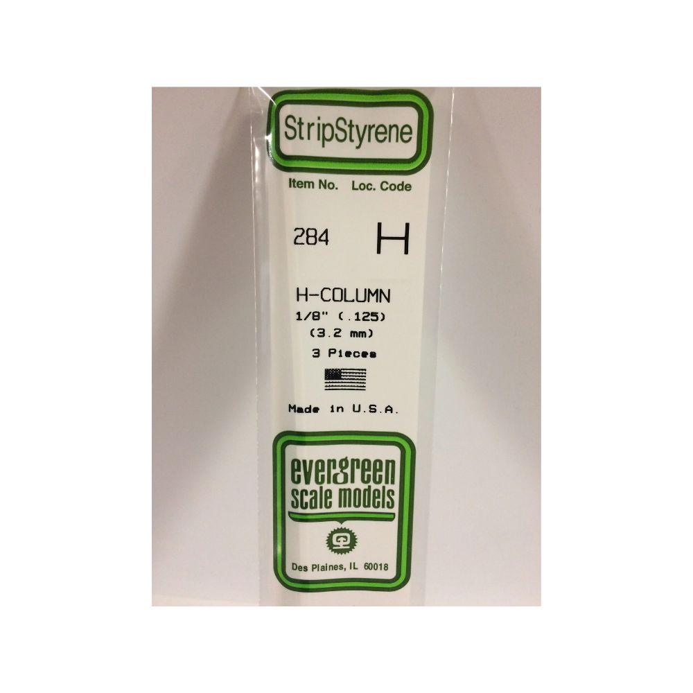 Evergreen Plastic H-Column .125(3.2 Mm) (3)
