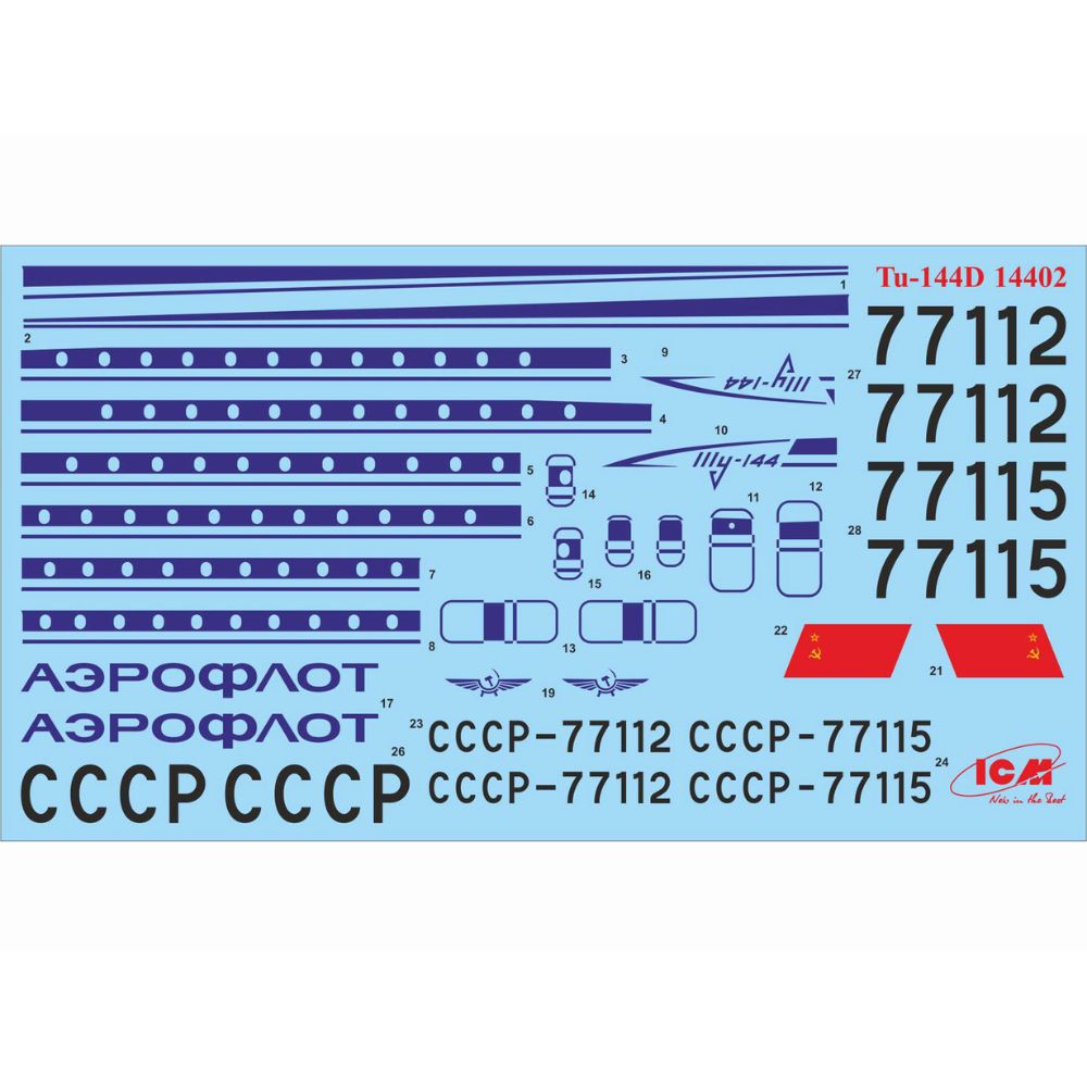 ICM 1:144 Tupolev-144D Svt. Psngr Aircraft