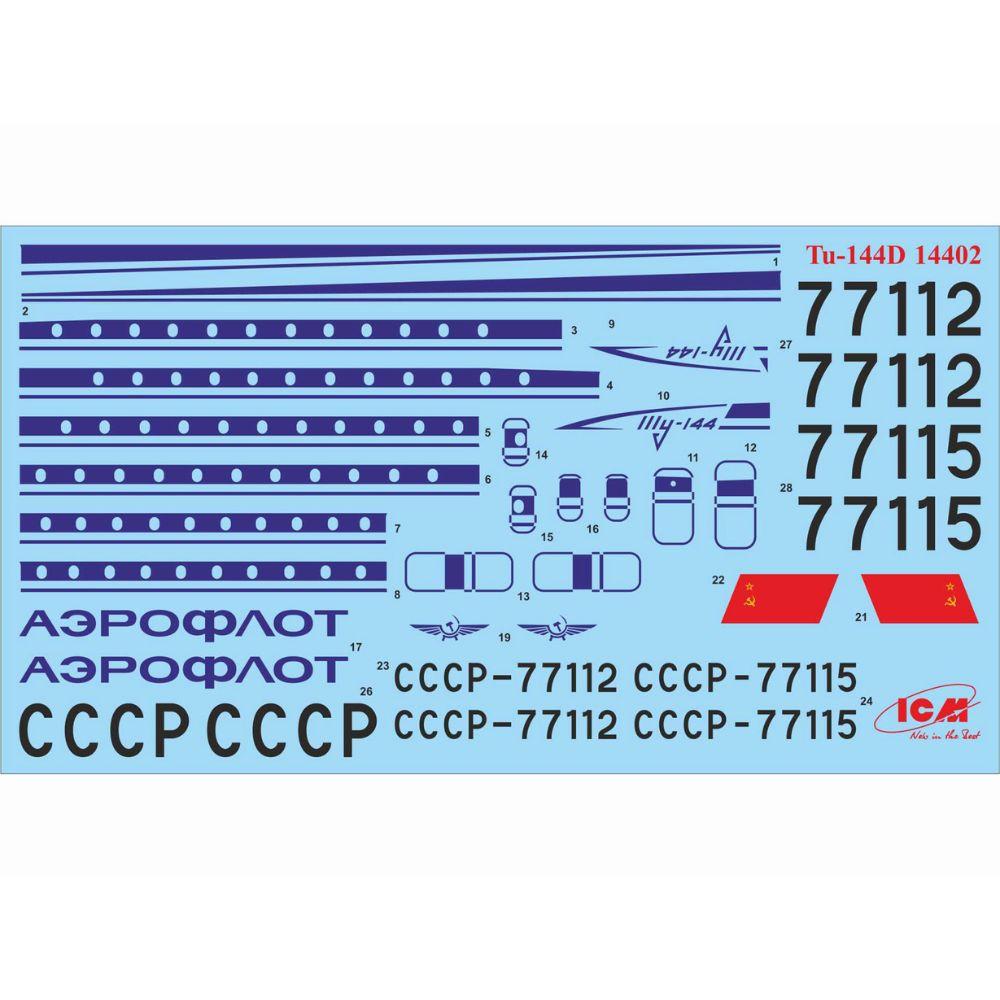 ICM 1:144 Tupolev-144D Svt. Psngr Aircraft