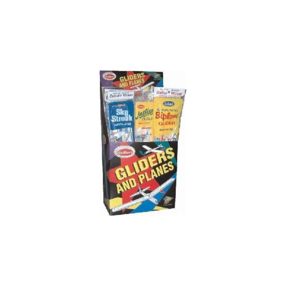 Guillows Jnr Gliders 33 assorted, 2 types Glider+12 Rubber Pwrd Kits