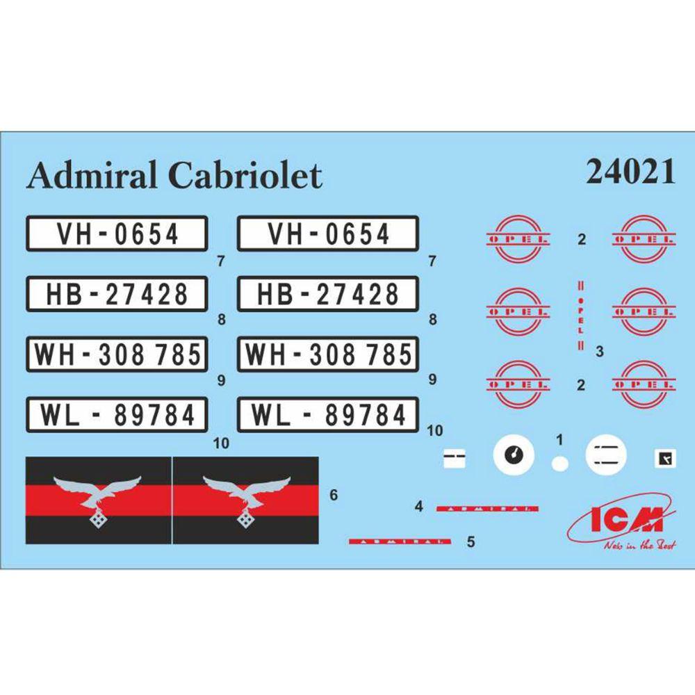 ICM 1:24 Admiral Cabriolet