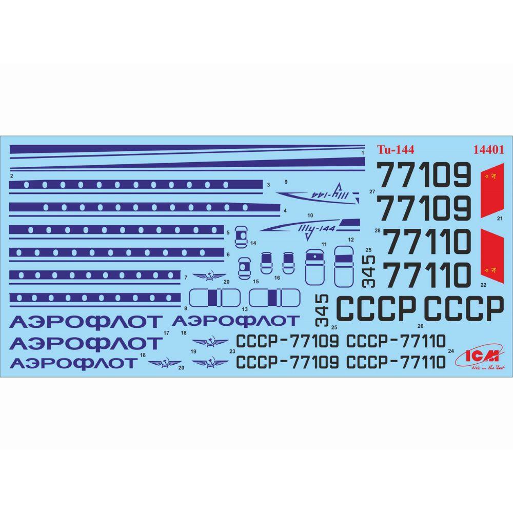 ICM 1:144 Tupolev-144 Svt. Psngr Aircraft