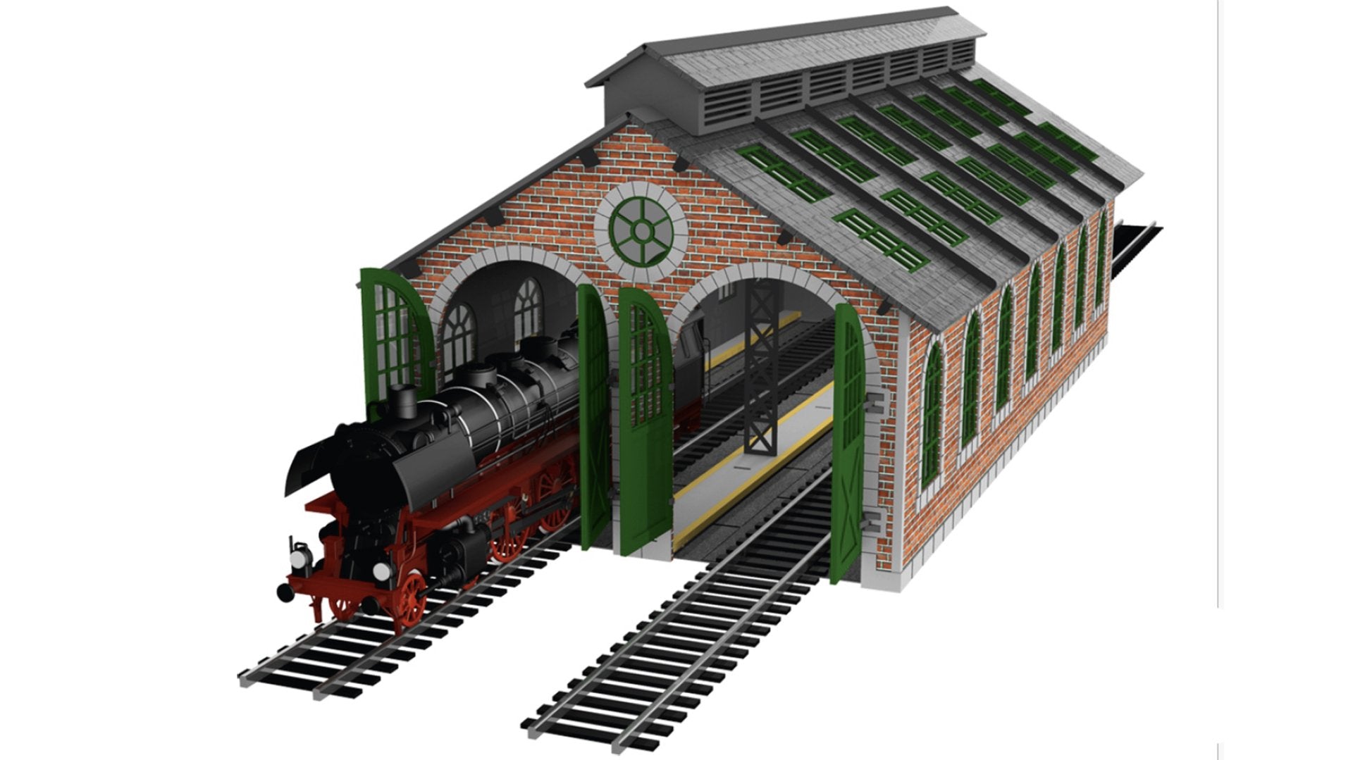 Bachmann Pre-Painted Two Stall Engine House