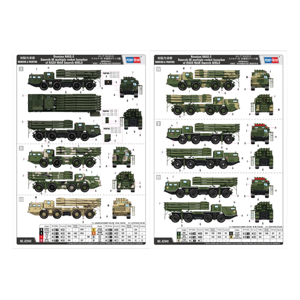Hobbyboss 1:72 Russian 9A52-2 Smerch MRocket Launcher