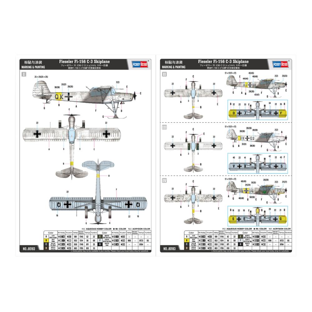 Hobbyboss 1:35 Fieseler Fi-156 C-3 Skiplane