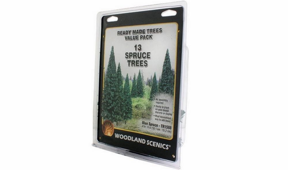 Woodland Scenics 4In- 6In Rm Real Blue Spruce 13/Pk *
