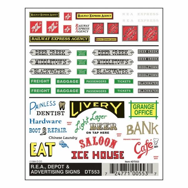 Woodland Scenics Depot Rea & Advertising Signs