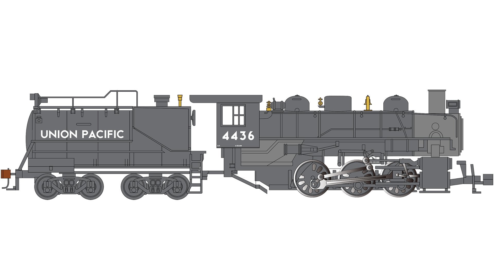 Bachmann USRA 0-6-0 w/Smoke&Vanderbilt Tender - Union Pacific#4436