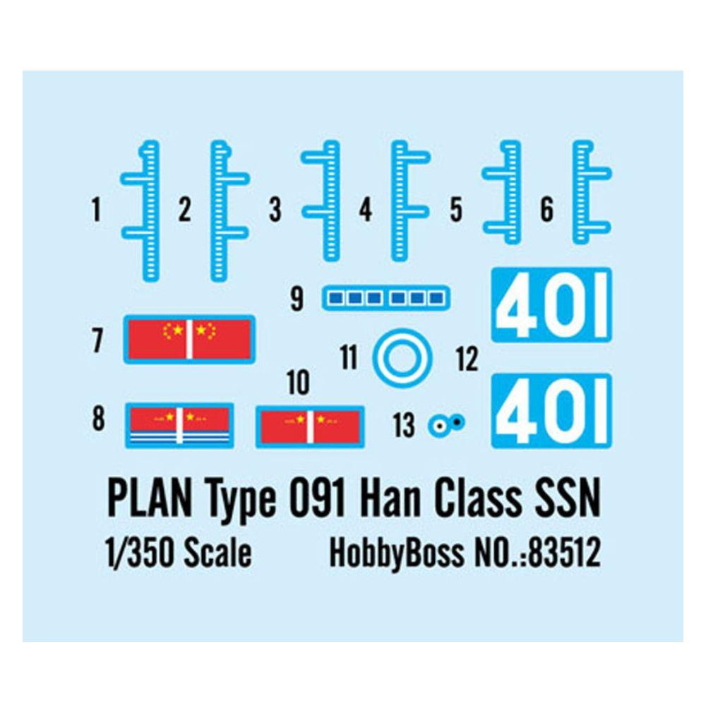 Hobbyboss 1:350 Plan Type 091 Han ClassSSN