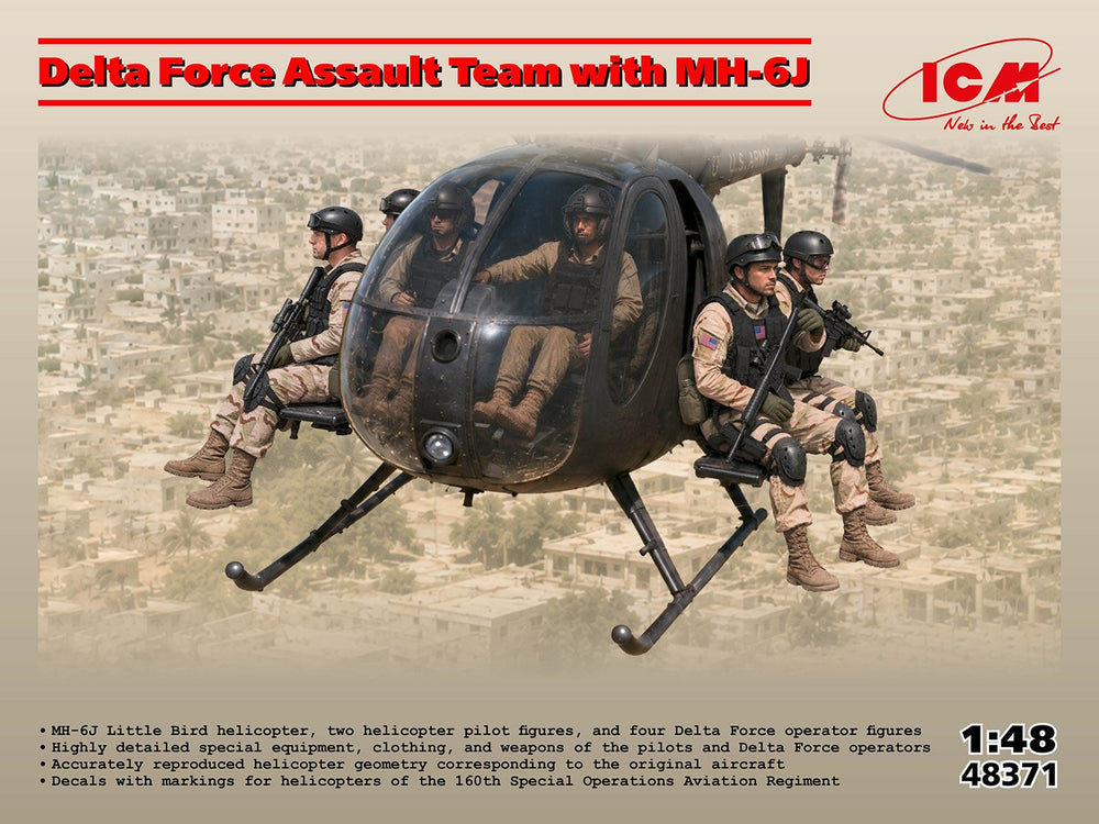 ICM 1:48 Delta Force Assault Team with MH-6J