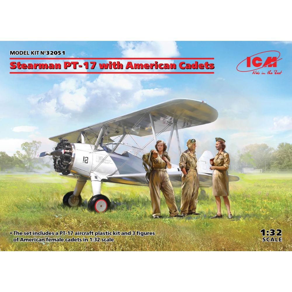 ICM 1:32 Stearman Pt-17 With American Cadets