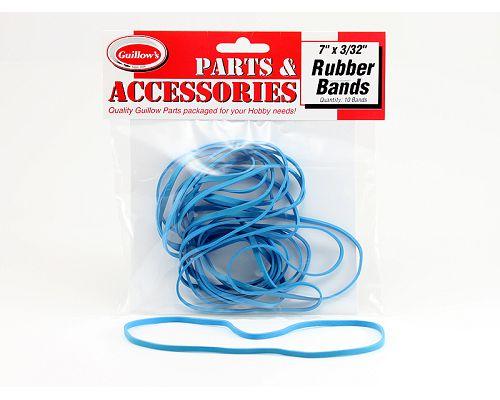 Guillows 7" x 3/32" Rubber Bands, 10 pcs