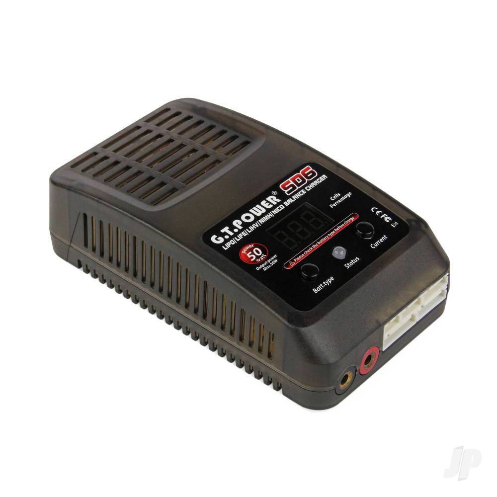 GT SD6 Charger 6AMP LIPO,LIFE, LIHV,NICDBal Chgr, 100-240V AC, 50W