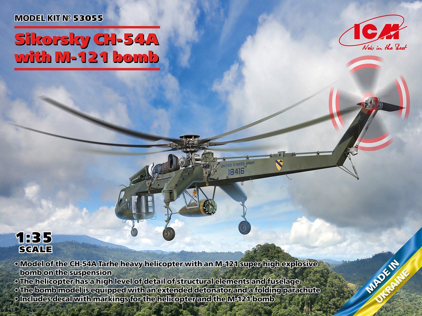 ICM 1:35 Sikorsky CH-54A w/ M-121 bomb