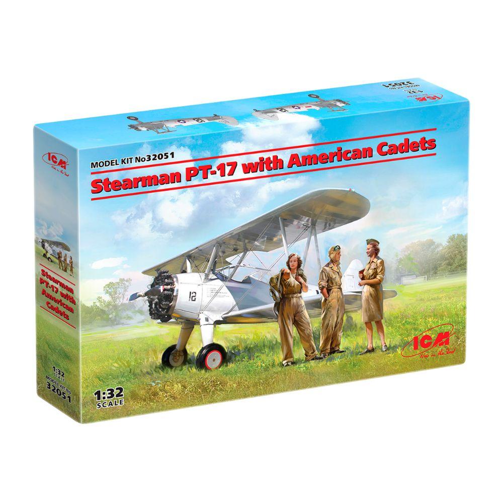 ICM 1:32 Stearman Pt-17 With American Cadets