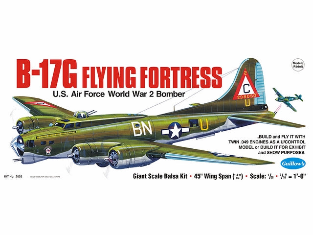 Guillows B-17G Flying Fortress 1:28 Scale Balsa Model Kit, 1162mm WS