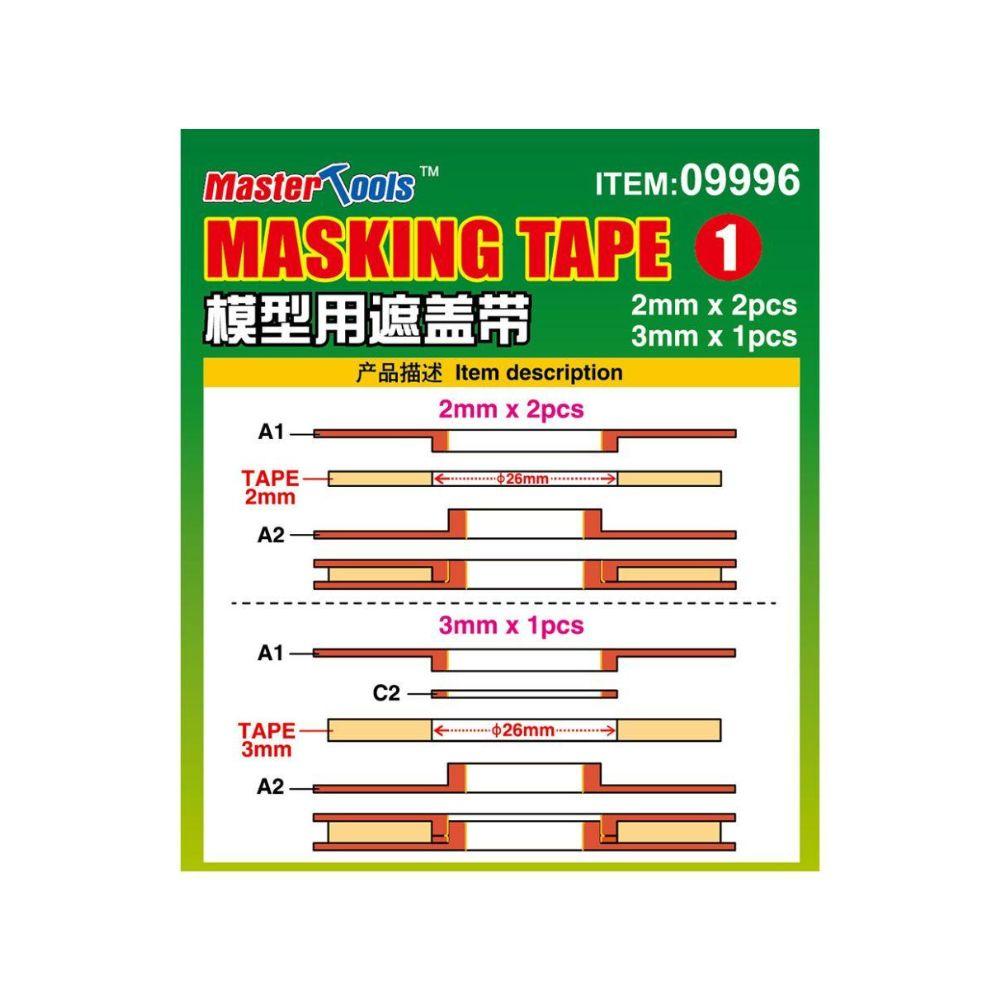 Master Tools Masking Tape 1 x 5mm 1 x 8mm 1 x 12mm with Holder