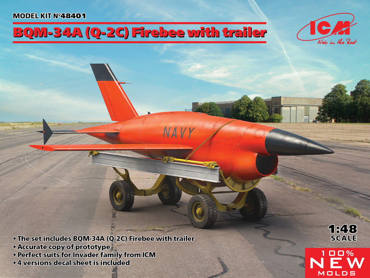 ICM 1:48 Q-2C Firebee with Trailer — HTDirect - Main Image